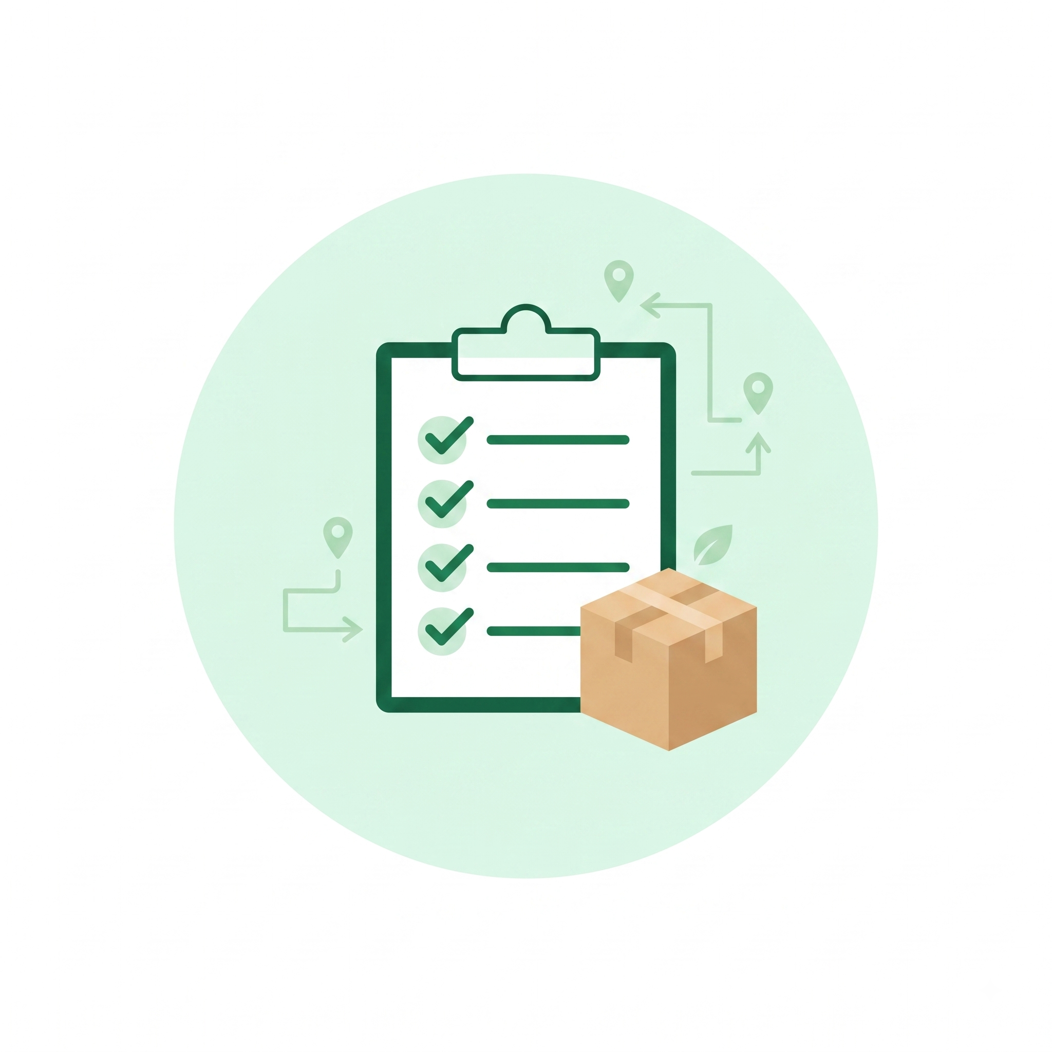 Delivery request checklist illustration